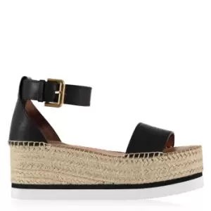 image of See By Chloe Ankle Strap Espadrilles - Black