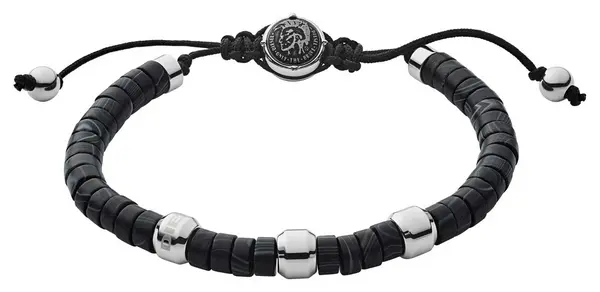 Diesel DX1121040 STACKABLES BEADS Black String Closure Jewellery