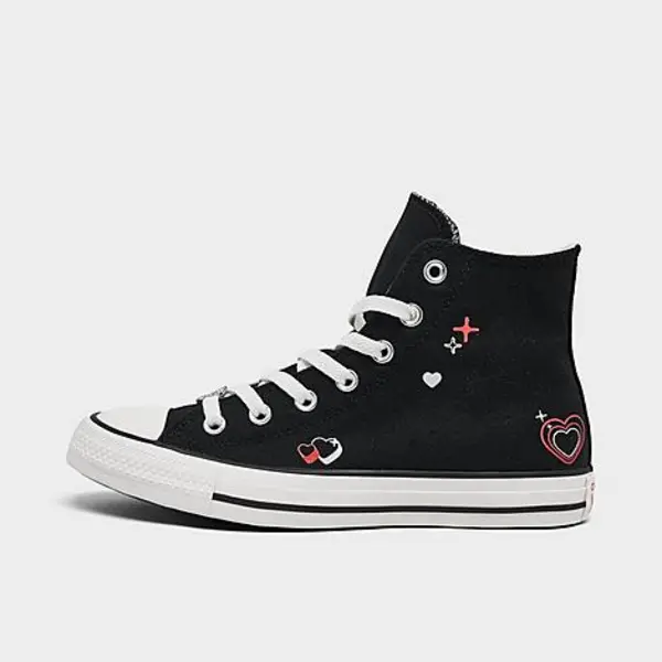 Image of Converse all star hi y2k heart trainers in Black & white