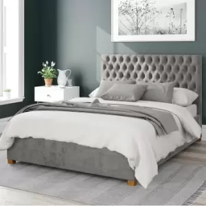 image of Monroe Firenze Velour Ottoman Bed Frame Silver