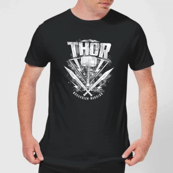 Image of Marvel Thor Ragnarok Thor Hammer Logo Mens T-Shirt - Black - 3XL - Black