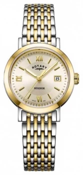 Image of Rotary Womens Windsor Two Tone Gold And Silver Bracelet Watch