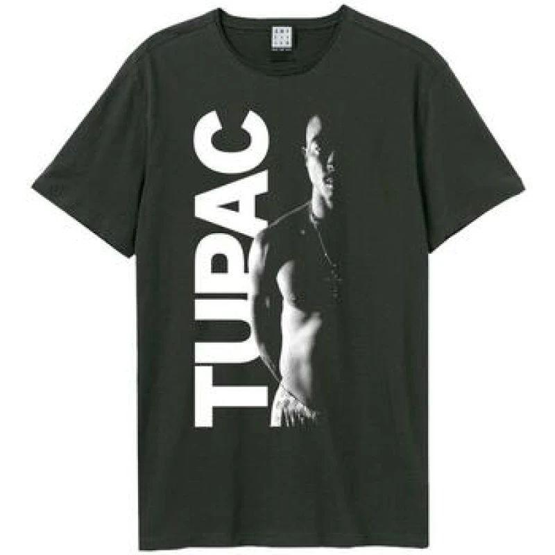 Image of Amplified Amplified Men Tupac Shakur T-Shirt in Charcoal Size: X-Small Charcoal XS Male 5063238006089