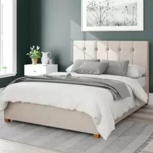 Image of Aspire Hepburn Twill Kingsize Ottoman Bedframe - Natural