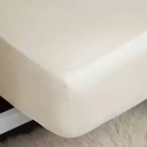 Image of Belledorm 200 Thread Count 100% Egyptian Cotton 12" Deep Fitted Sheet, Ivory, Double