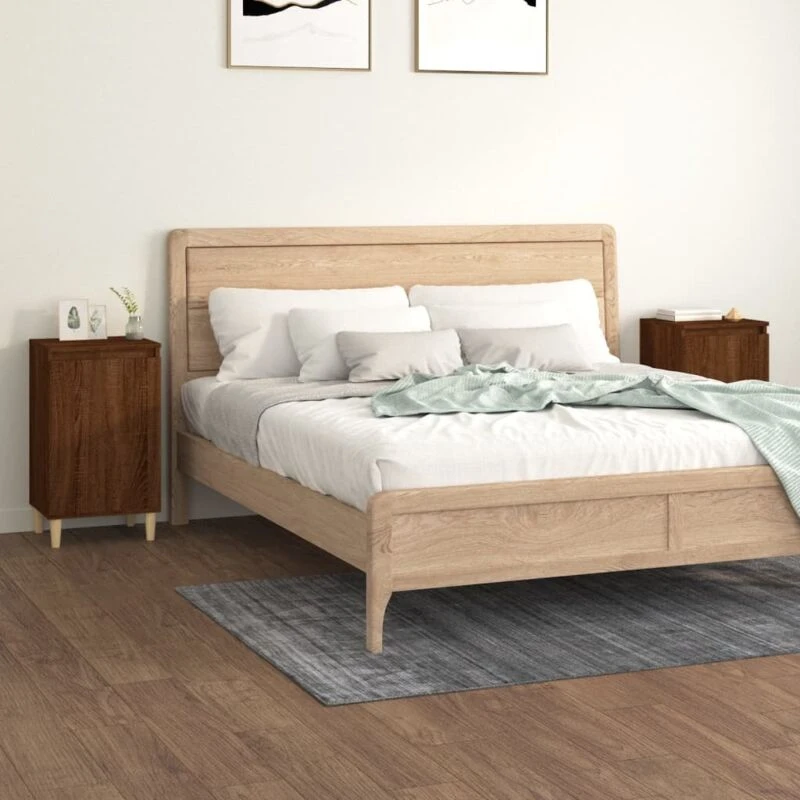 Image of VIDAXL Bedside Cabinets 2 pcs Brown Oak 40x35x70cm Engineered Wood Vidaxl 8720845737337