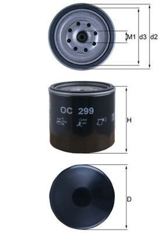 Image of MAHLE OC 299 Oil filter Spin-on Filter, with one anti-return valve Oil Filter (7)