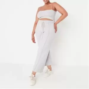 Missguided Crop Top Wide Leg Trouser Co Ord - Grey