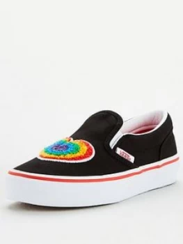 Image of Vans Childrens Classic Slip-On Chenille Rainbow - Black White