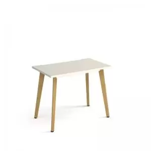 image of Giza straight desk 1000mm x 600mm with wooden legs - oak finish and