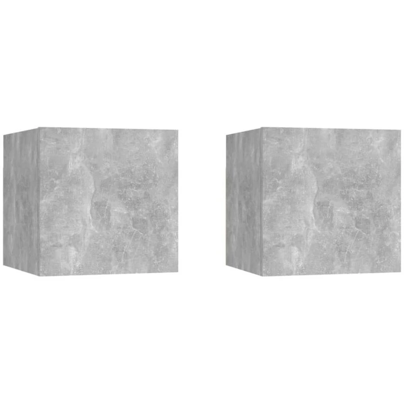 Image of VIDAXL Bedside Cabinets 2 pcs Concrete Grey 30.5x30x30cm Engineered Wood Vidaxl 8720286579800