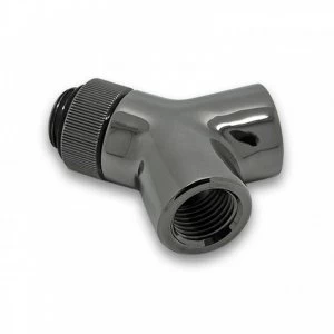 Image of EK Water Blocks EK-AF Y-Splitter Rotary 2F-1M G1/4 - Black Nickel