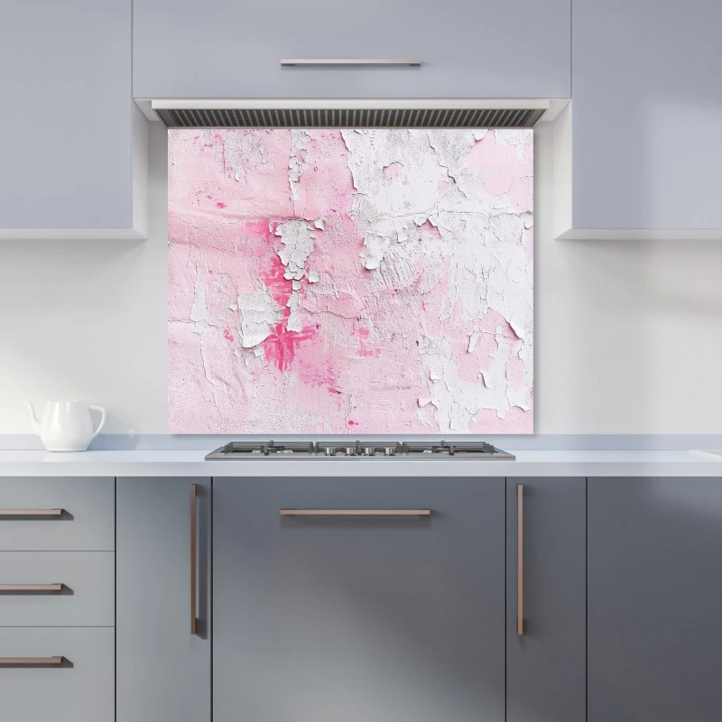 Image of Warren Reed - Designer Light Pink Textured Effect Kitchen Splashback Size: 600mm x 750mm Pink Unisex 600mm x 750mm