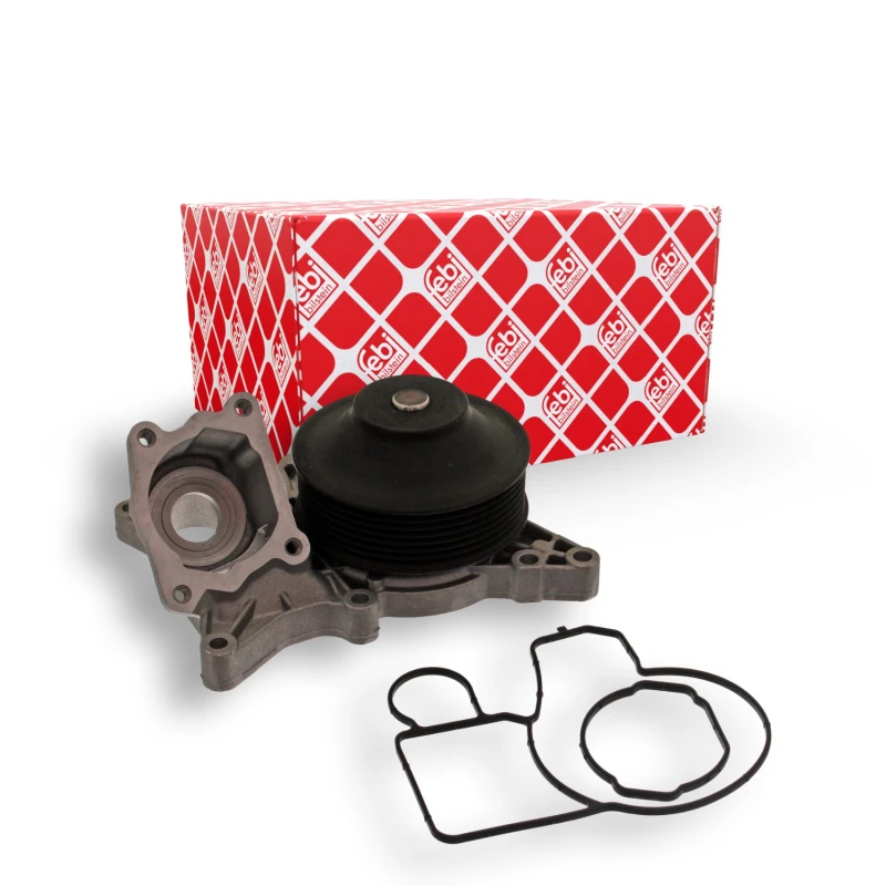 Image of FEBI BILSTEIN 40011 Water pump Number of Teeth: 6, Cast Aluminium, with gaskets/seals Cast Aluminium Water Pump (1260)