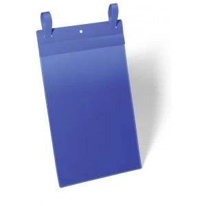 Image of Durable A4 Portrait Pocket with Fastening Strap Dark Blue Pack of 50