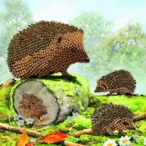 Image of Crystal Art Happy Hedgehog 18 x 18cm Card CCK-A69 10264CB