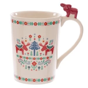 Image of Scandi Moose on Handle Ceramic Mug