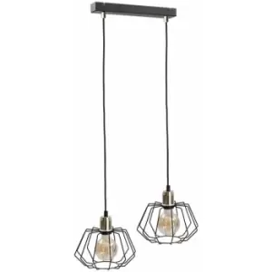 Keter Luna Bar Pendant Ceiling Light Gold, 55cm, 2x E27