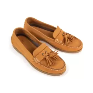 Image of Moretta Womens/Ladies Alita Leather Loafers (8 UK) (Tan)