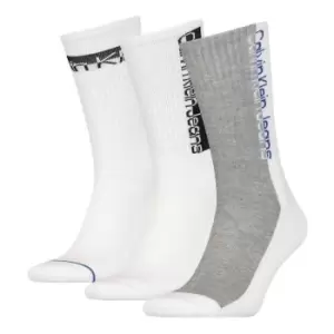 Image of Calvin Klein Athletic Crew Socks 3 Pack Mens - White