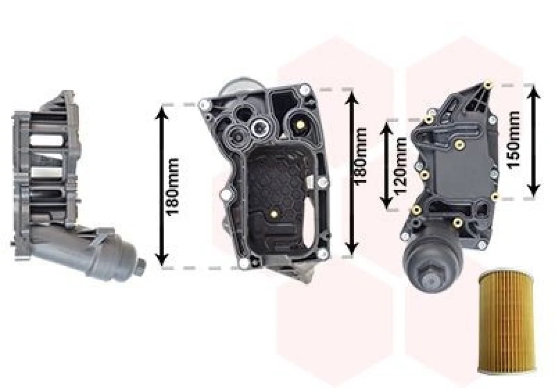 Image of VAN WEZEL Oil filter housing VAN WEZEL 06013754