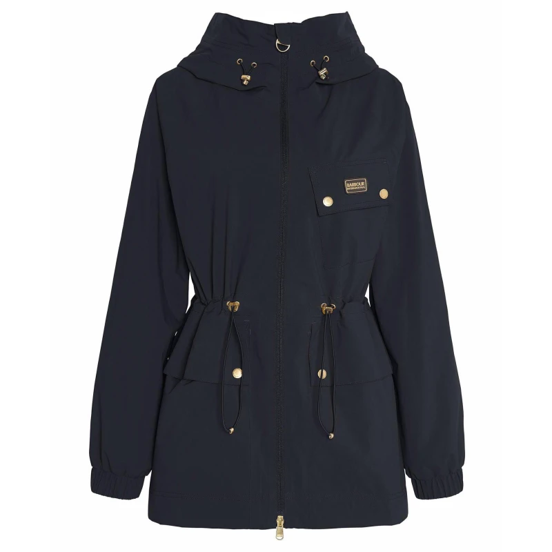 Image of Barbour International Womens Alicia Waterproof Long Sleeve Rain Anorak Black female 16 (XL)