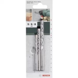 Image of Bosch Accessories 2609255416 Carbide metal Concrete twist drill bit set 3 Piece 5 mm, 6 mm, 8mm Cylinder shank 1 Set