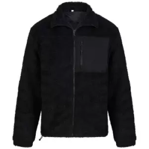 image of Front Row Unisex Adult Sherpa Recycled Fleece Jacket (XS) (Black)