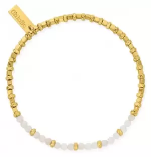 Image of ChloBo GBRQCFR Rose Quartz Gold Tone Sparkle Cube Bracelet Jewellery