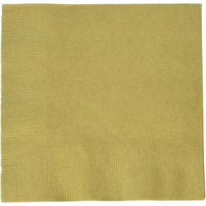 image of Amscan International Lunch Napkins Gold Pack of 50