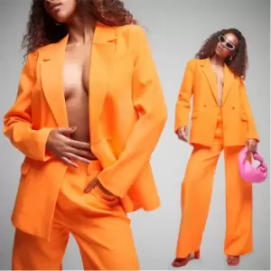 image of Missguided Double Breasted Tailored Blazer - Orange