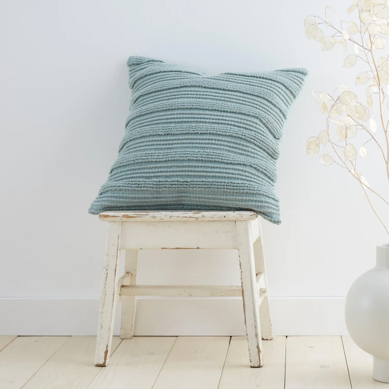 Image of Pineapple Elephant Tufted Stripes 45cm x 45cm Filled Cushion Green