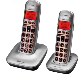 image of AMPLICOMMS BigTel 1202 Cordless Phone - Twin Handsets