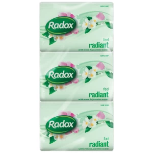 image of Radox Feel Radiant Rose and Jasmine Soap - 3 Pack