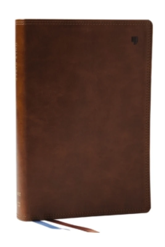 Image of NET Bible, Large Print Thinline with Cross References, Brown Leathersoft, Comfort Print Leather / fine binding