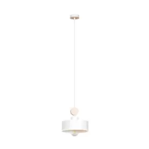 Image of Tuniso White Slim Pendant Ceiling Light 1x E27