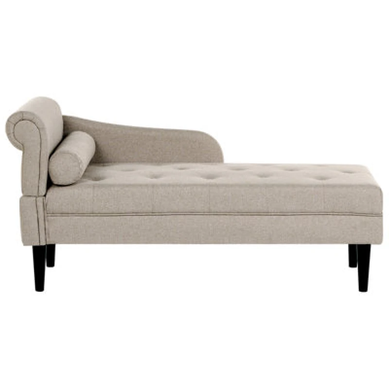 Image of Beliani Left-Hand Chaise Lounge Yvoire Fabric Beige