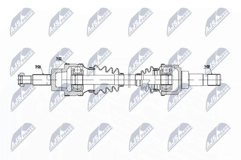 Image of NTY NPW-JG-006 Drive shaft Rear Axle Right Drive Shaft (13)