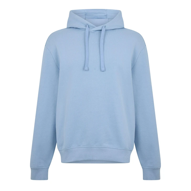 Image of Hugo Logo Hoodie Open Blue male X Small