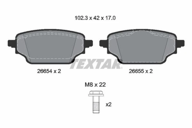 Image of Brake pad set TEXTAR 2665401