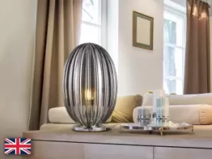 Image of Ovila Globe Table Lamp Chrome Plated Smoke Gray E27