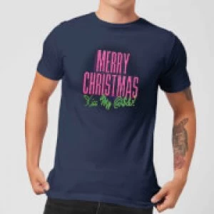 Image of National Lampoon Merry Christmas (Kiss My @$$) Mens Christmas T-Shirt - Navy - L