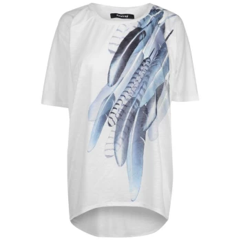 image of Firetrap Lucy T Shirt Ladies - Wht/Blue Fther