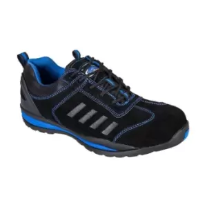 Image of Portwest Mens Steelite Lusum S1P HRO Suede Safety Shoes (10.5 UK) (Black/Blue)