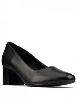 Image of Clarks Sheer55 Heeled Court Shoe, Black, Size 8, Women