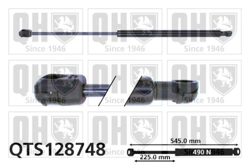 Image of QUINTON HAZELL Tailgate strut QUINTON HAZELL QTS128748
