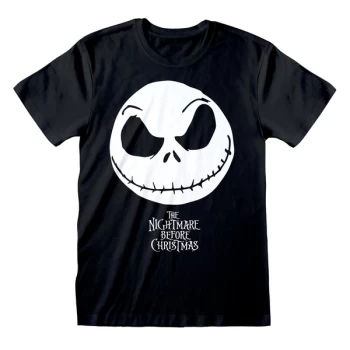 image of Nightmare Before Christmas - Jack Face Mens Medium T-Shirt - Black