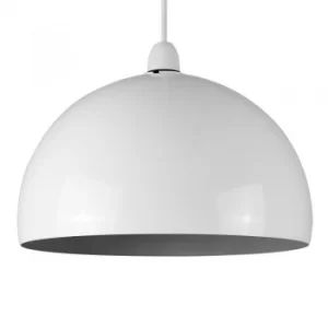 Image of Curva Pendant Shade in White with Grey Interior