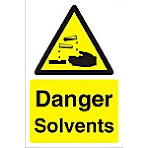 image of Warning Sign Solvents Fluted Board 60 x 40 cm