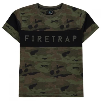 Image of Firetrap Short Sleeve T-Shirt Junior Boys - Camo AOP